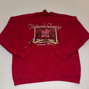 Vintage Nebraska Huskers 1995 National Champions Red Sweatshirt 2XL‎